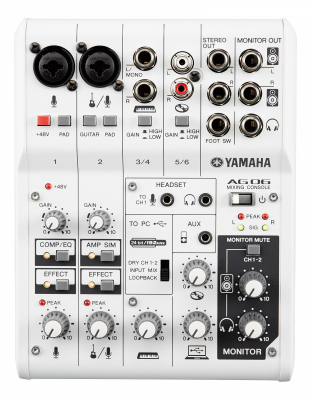 Yamaha AG06 Mixer i gruppen Live & Studio / Studio / Ljudkort hos Musikanten i Umeå AB (1-CAG06)