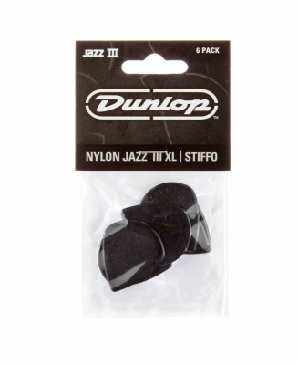 6-pack av Dunlops populra Jazz 3 XL plektrum