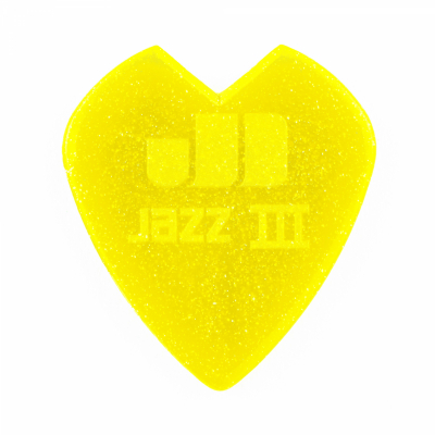 Dunlop Kirk Hammet Yellow Glitter Jazz III [6-Pack] i gruppen Str�nginstrument / Tillbeh�r / Plektrum & Plektrumh�llare hos Musikanten i Ume� AB (154940)