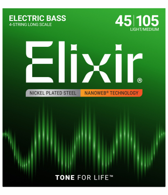 Elixir NWB4M Nanoweb Bass 45-105 i gruppen Str�nginstrument / Str�ngar / Elbasstr�ngar hos Musikanten i Ume� AB (2-101171)
