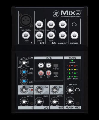 Mackie MIX5 Mixer i gruppen Live & Studio / Live / Mixerbord hos Musikanten i Ume AB (2-994309)