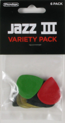 Dunlop Jazz III Variety Pack Plektrum [6-pack] i gruppen Strnginstrument / Tillbehr / Plektrum & Plektrumhllare hos Musikanten i Ume AB (4-150449)