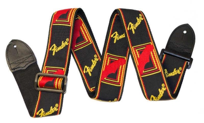Fender Monogram Strap - Black/Yellow/Red i gruppen Strnginstrument / Tillbehr / Axelband & Straplocks hos Musikanten i Ume AB (5-0990681500)