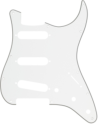 Fender 11-Hole Pickguard SSS - Parchment 3-ply i gruppen Strnginstrument / Tillbehr / Reservdelar hos Musikanten i Ume AB (5-0991374000)