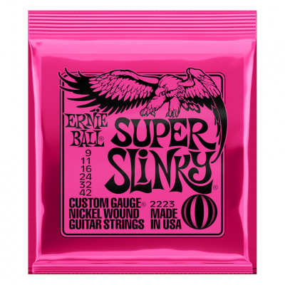 Ernie Ball Super Slinky 9-42 i gruppen Strnginstrument / Strngar / Elgitarrstrngar hos Musikanten i Ume AB (6-1102223)