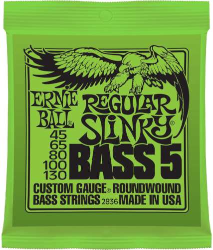 Ernie Ball Regular Slinky Bass 45-130 [5-str] i gruppen Strnginstrument / Strngar / Elbasstrngar hos Musikanten i Ume AB (6-1102836)