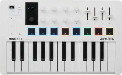 Arturia Minilab 3 USB Controller Keyboard - White i gruppen Live & Studio / Studio / MIDI Controllers hos Musikanten i Ume AB (6-2402370)