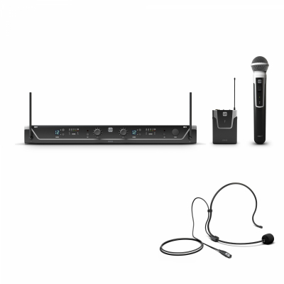 LD Systems U308 HBH2 Dual Headset / Handheld i gruppen Live & Studio / Mikrofoner / Trdlsa System hos Musikanten i Ume AB (LDU308HBH2)