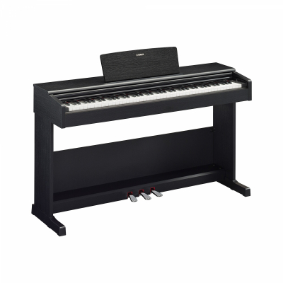 Svart Yamaha YDP-105 digitalpiano med 88 vägda tangenter och autentisk pianokänsla