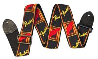 Fender Monogram Strap - Black/Yellow/Red
