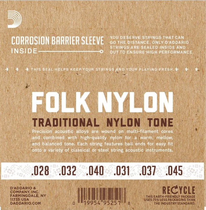 DAddario EJ33 Folk Nylon Bronze Clear