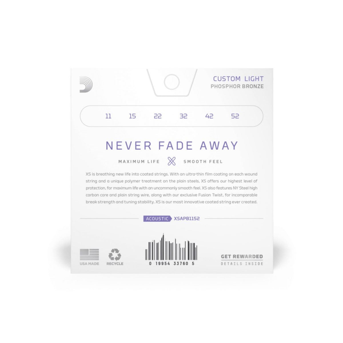 DAddario XSAPB1152 11-52 XS Phosphor Bronze