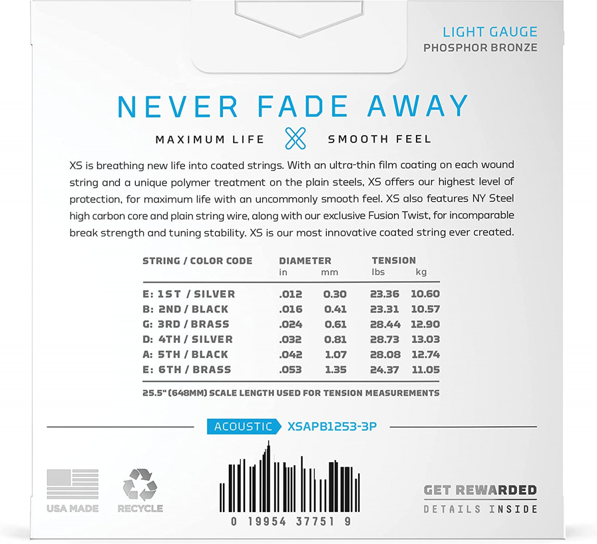 DAddario XSAPB1253-3P 12-53 Phosphor Bronze [3-pack]