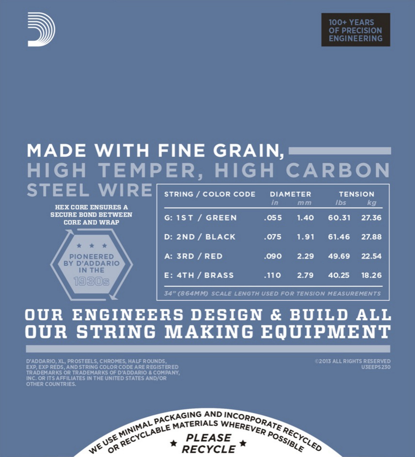 DAddario EPS230 ProSteels Bass 55-110