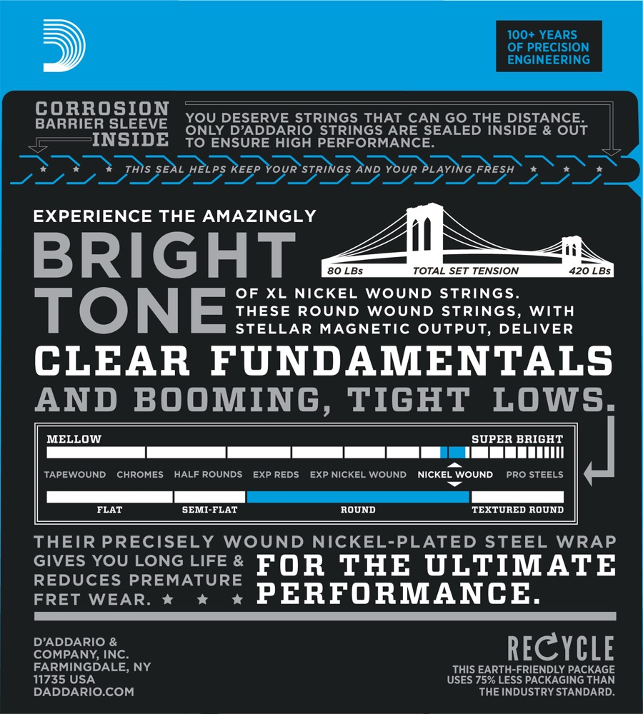 DAddario EXL170-5SL 45-130 Elbasstr�ngar [Super Long Scale]