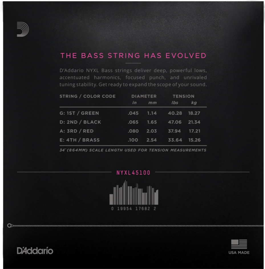 DAddario NYXL Bass 45-100