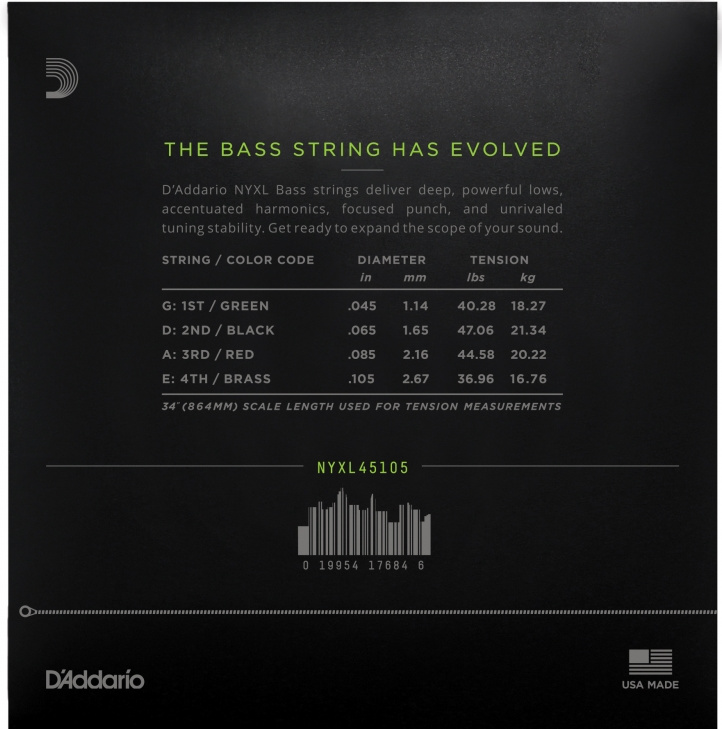 DAddario NYXL Bass 45-105