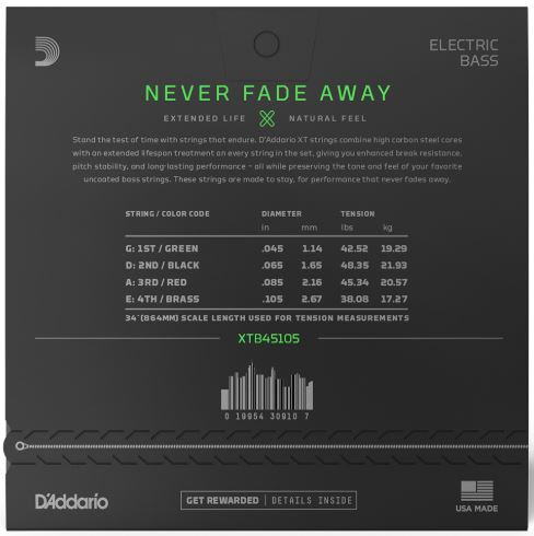 DAddario XTB45105 45-105 XT Long Scale Elbas