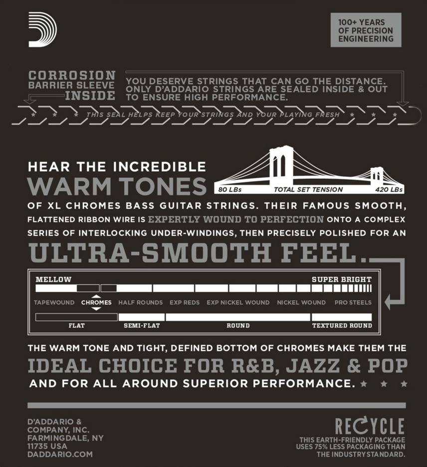DAddario ECB81S Chromes Bass 45-100 [Short Scale]
