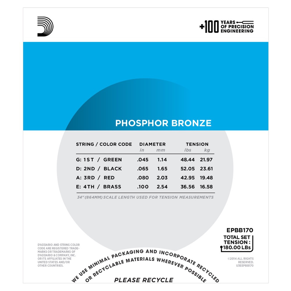 DAddario EPBB170 Acoustic Bass Strings