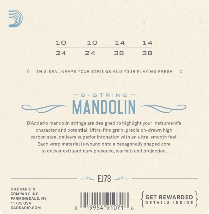 DAddario EJ73 Light Mandolin 10-38