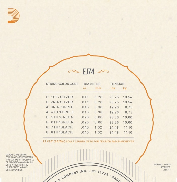 DAddario EJ74 Medium Mandolin 11-40