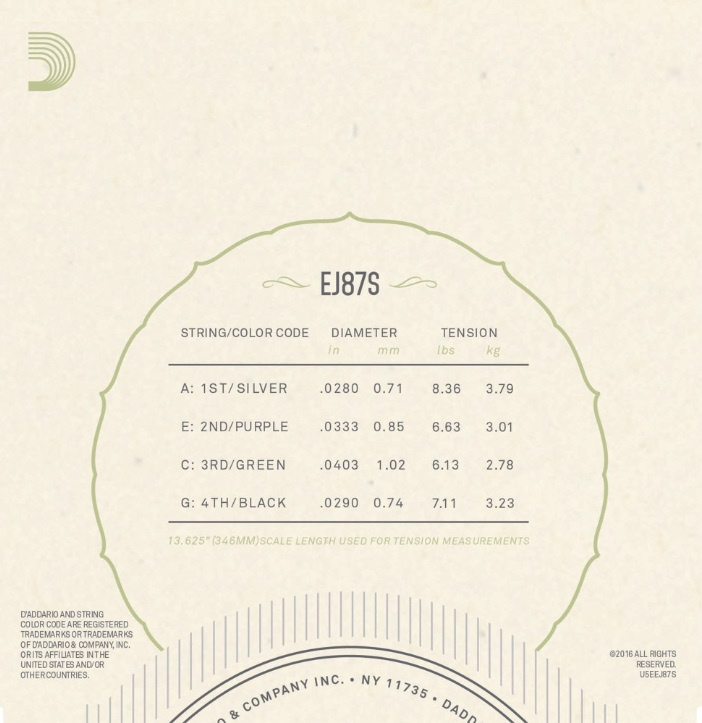 DAddario EJ87S Sopran Ukulelestr�ngar