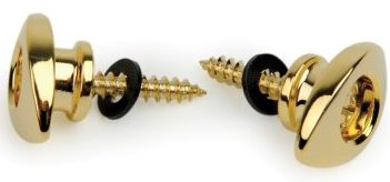 DAddario PWEEP302 Elliptic Metal End Pin - Gold [2-pack]