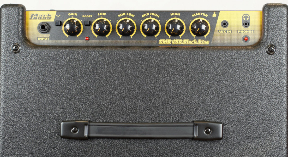 Markbass CMB 121 Black Line – frontpanel med Scooped- och Boost-funktioner