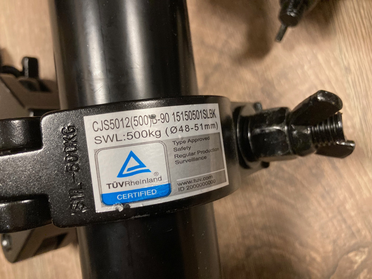 Hof  Fixed 90� clamp - SC 500 kg - med 1m r�r�r