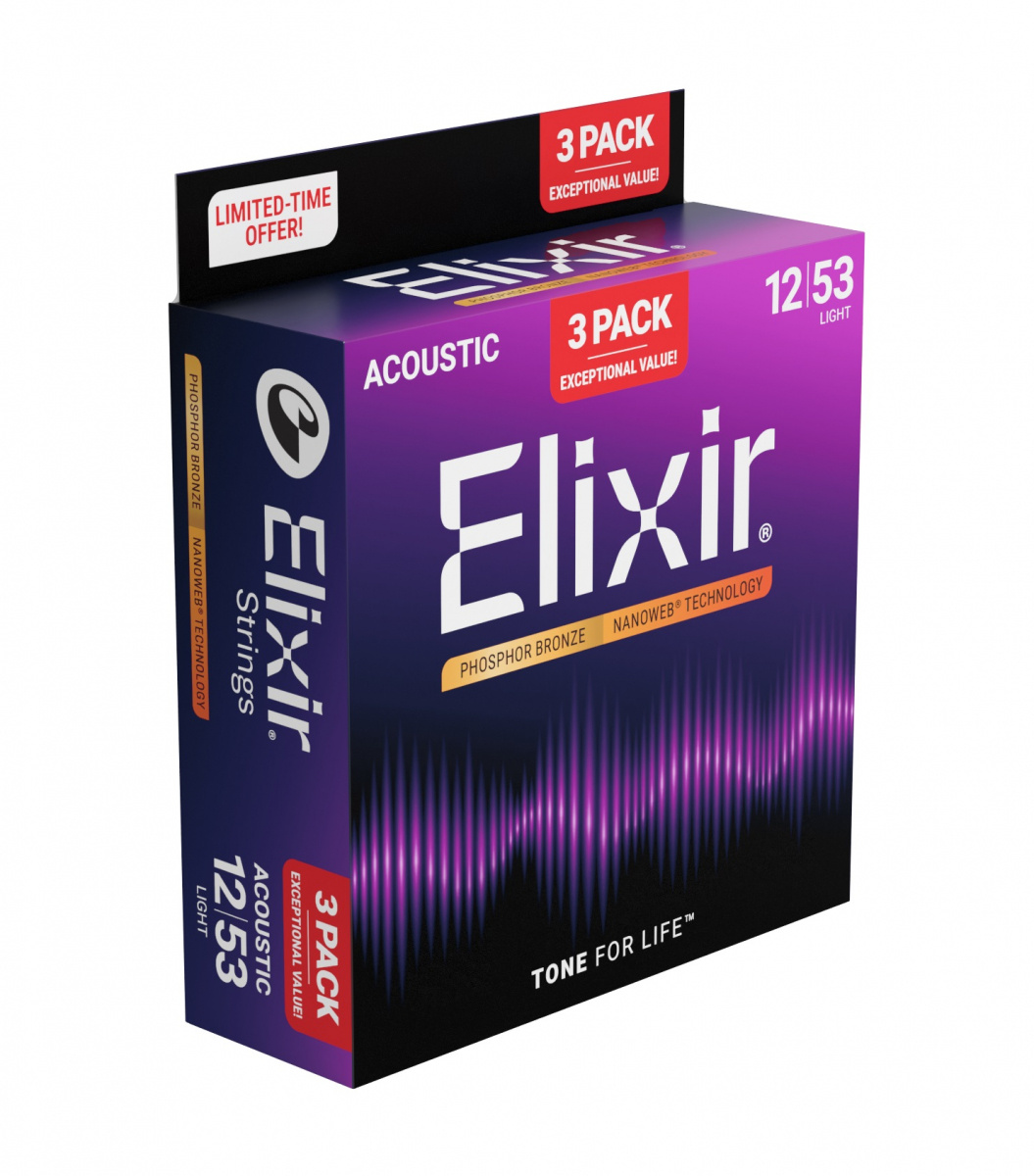 Elixir PBL 12-53 Phosphor Bronze [3-pack]