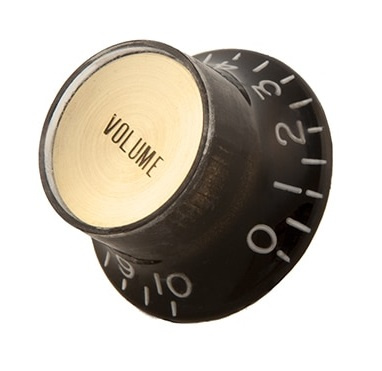 Gibson Top Hat Knobs - Black w. Gold [4-pack]