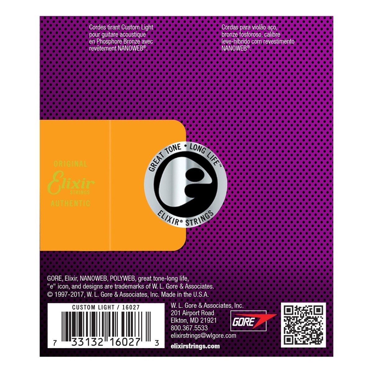 Elixir PBCL Nanoweb Phosphor Bronze 11-52