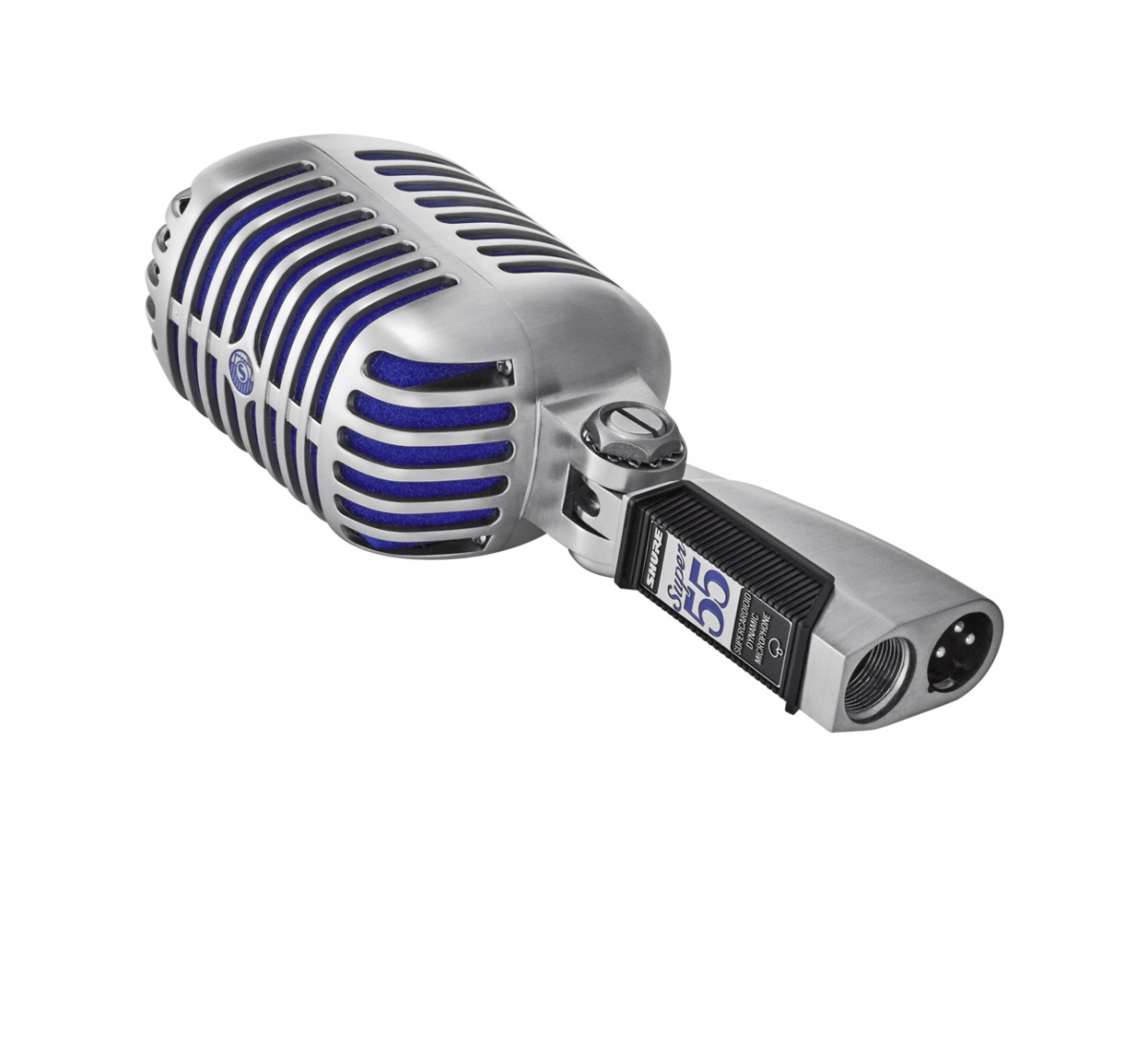 Detalj av integrerat stativf�ste p� Shure Super 55 Deluxe