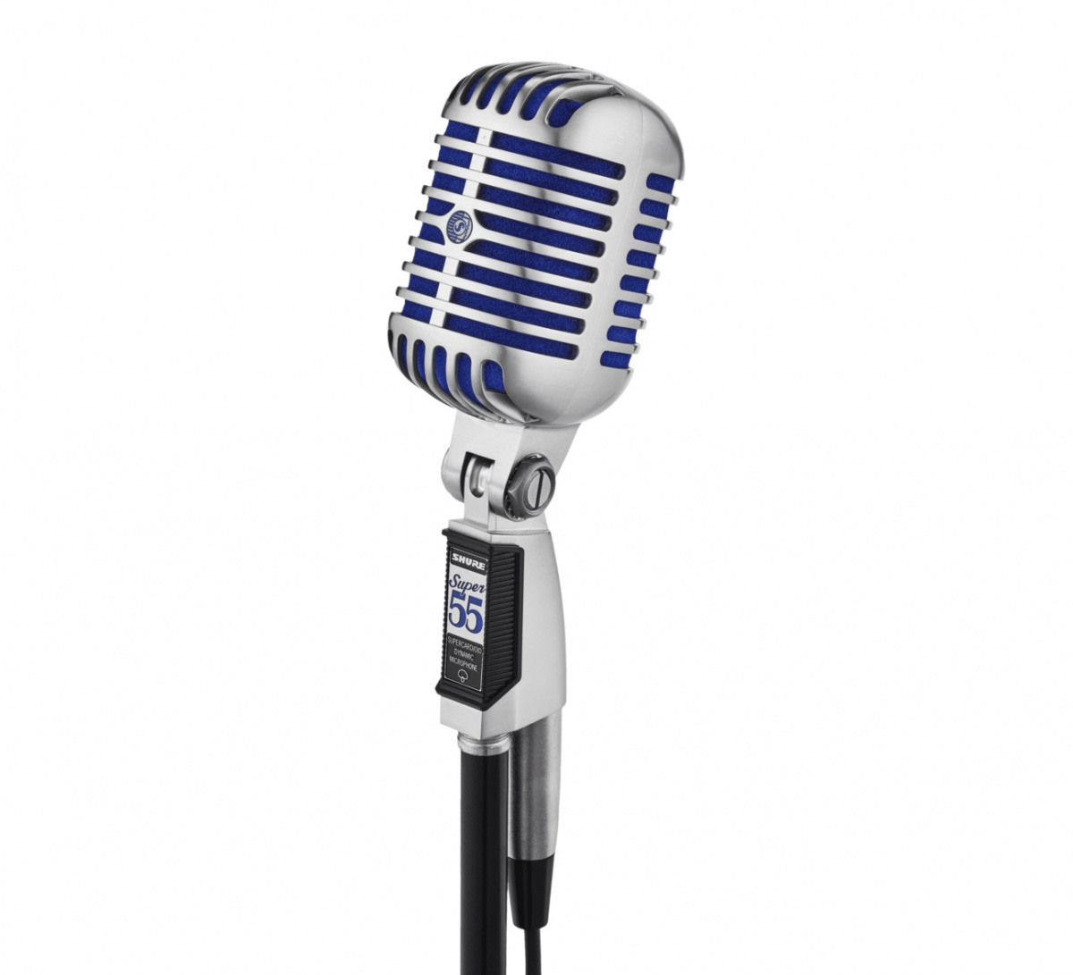 Shure Super 55 Deluxe monterad p� mikrofonstativ
