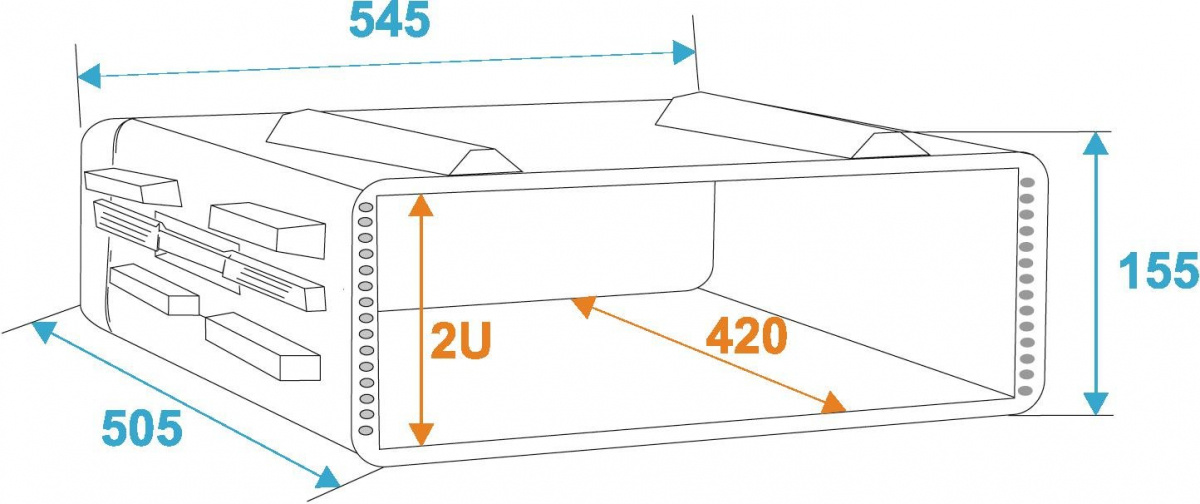 Roadinger Plastic Rack 2U - 42cm djup