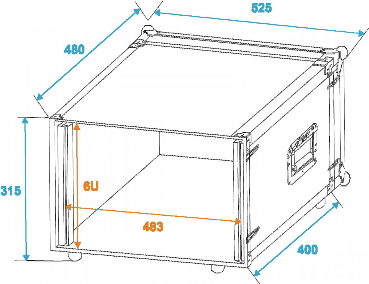 Roadinger Effect Rack 6U - 38cm djup