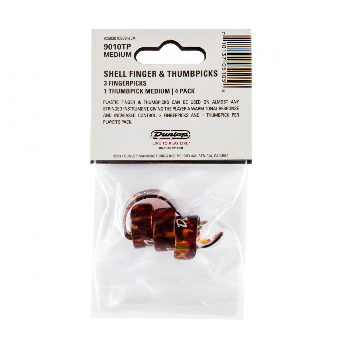 Dunlop Tum och Fingerplektrum - Medium [4-pack]