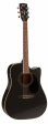 Stlstrngad akustisk gitarr med cutaway och mikrofonsystem i snygg svart frg