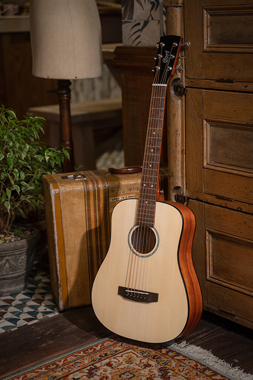 St�lstr�ngad akustisk gitarr i 3/4 storlek