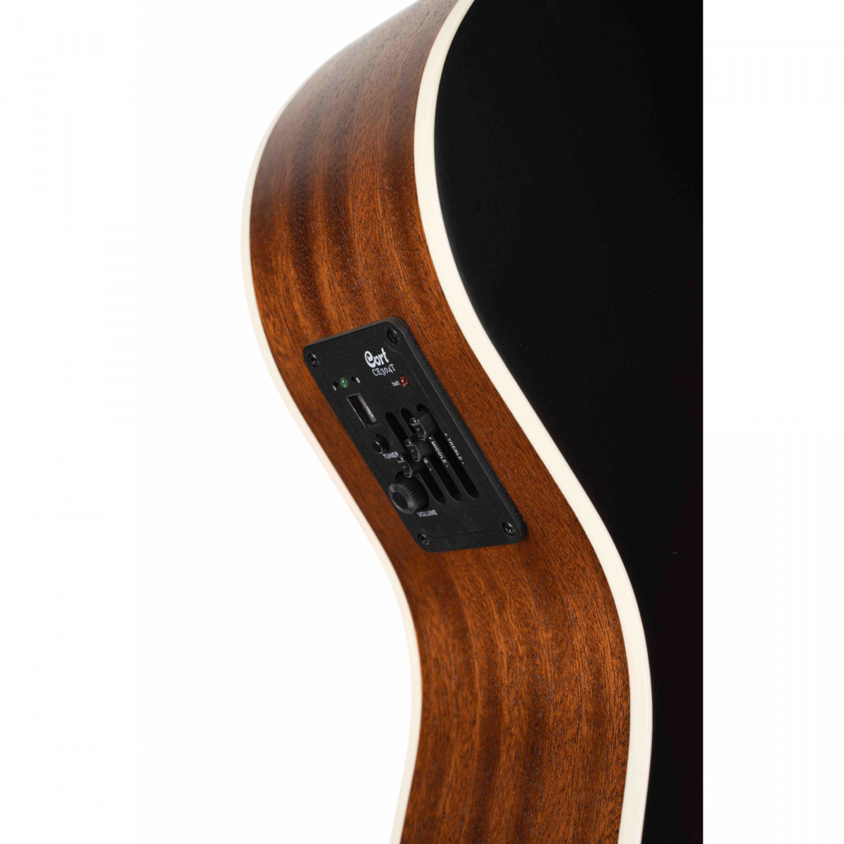St�lstr�ngad gitarr med cutaway och mikrofonsystem i snygg sunburst finish