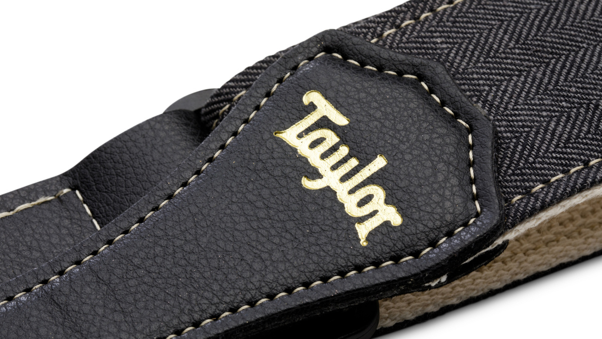 Taylor Vegan Guitar Strap - Herringbone Hemp Cotton Black