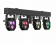 Eurolite LED KLS-402 AIR Eurolite LED KLS-402 AIR LED ljusset med fyra individuellt styrbara RGB/WW-spotlights monterade på tvärbalk för scen- och eventbelysning med trådlös styrning.