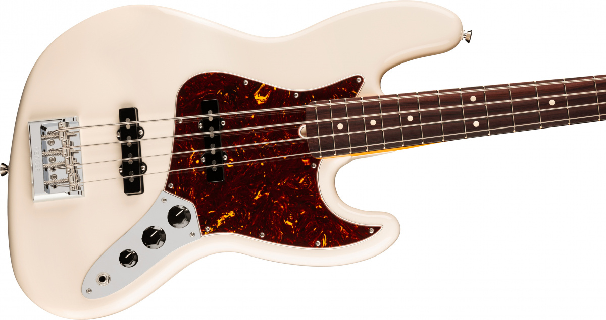 Amerikansktillverkad Fender Jazz Bass med Slim C-hals och rosewood-greppbräda