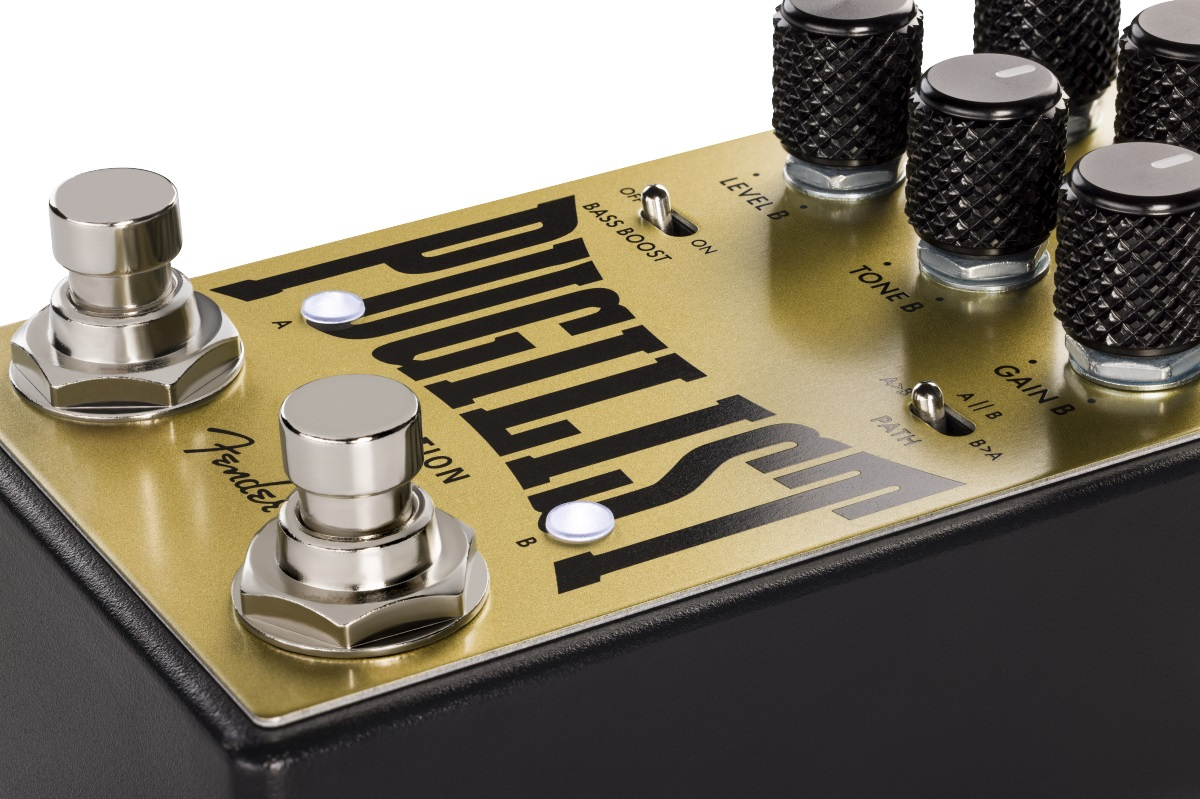 Fender Pugilist V2 Distortion i guldfärgat aluminiumchassi