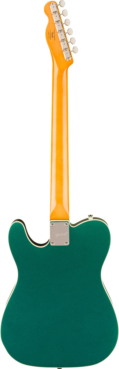 Baksidan av en Squier Classic Vibe Custom Telecaster i Sheerwood Green finish