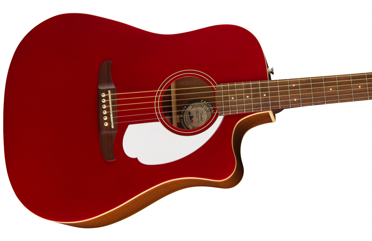 Fender akustisk st�lstr�ngad i candy apple red finish