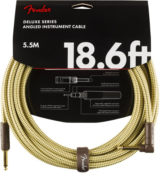 Fender Instrumentkabel Tweed - 5.5m [vinklad]