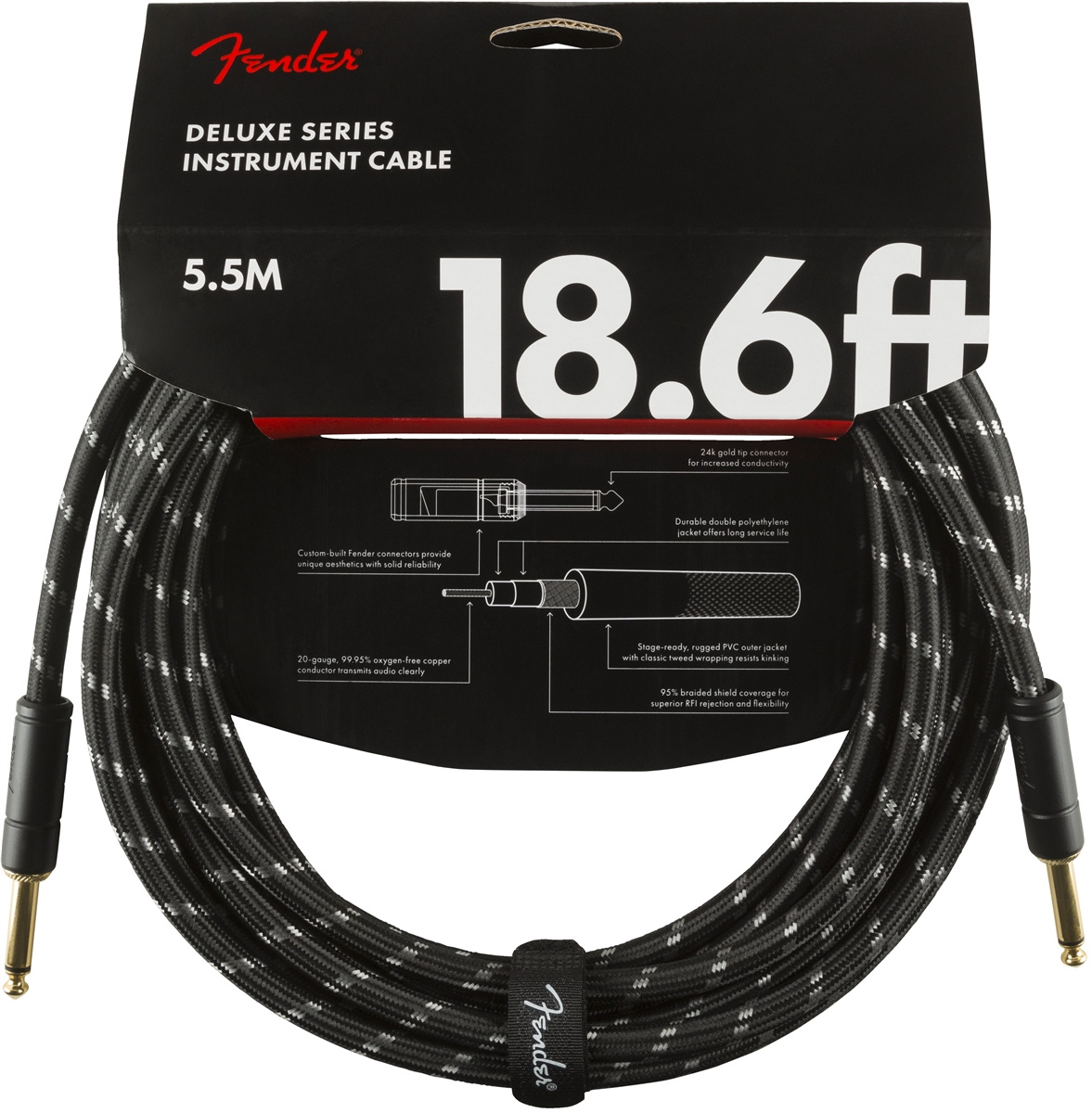 Fender Instrumentkabel Black Tweed - 5.5m