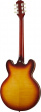 Klassisk Epiphone semi-akustisk gitarr med lock i flammig lnn